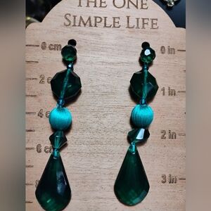 J. Crew Green Drop Dangle Earrings